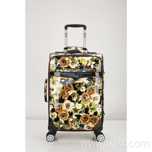 Business PU Leather Trolley Luggage